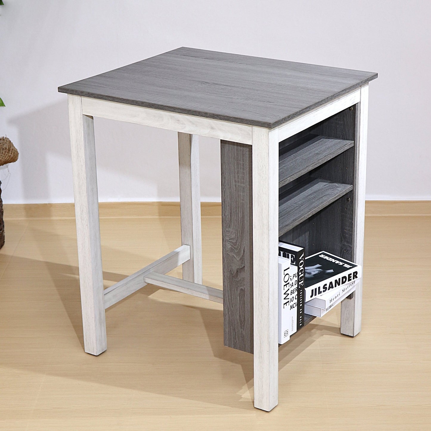 Compact Dining Table Set with Storage – Rustic Space Saving Kitchen Table with 2 Stools - 1st Choice Furniture Direct