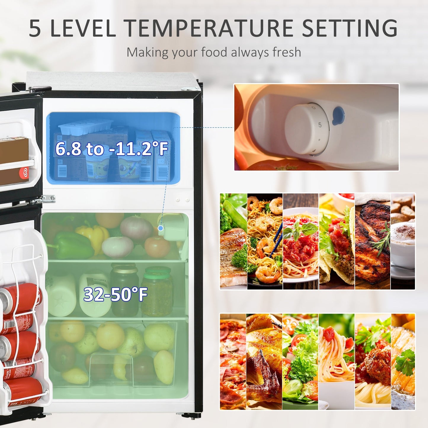 Compact Mini Fridge with Freezer | Energy Efficient Apartment Refrigerator - 1st Choice Furniture Direct