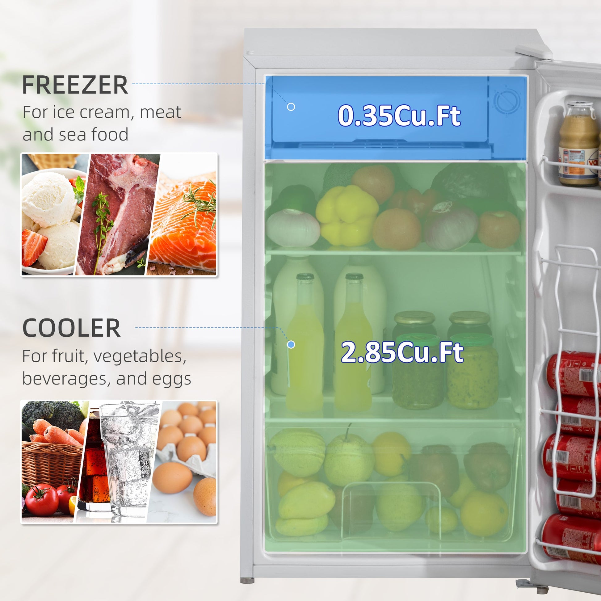 Compact Mini Fridge with Freezer – Energy Efficient Small Refrigerator for Apartment & Dorm - 1st Choice Furniture Direct