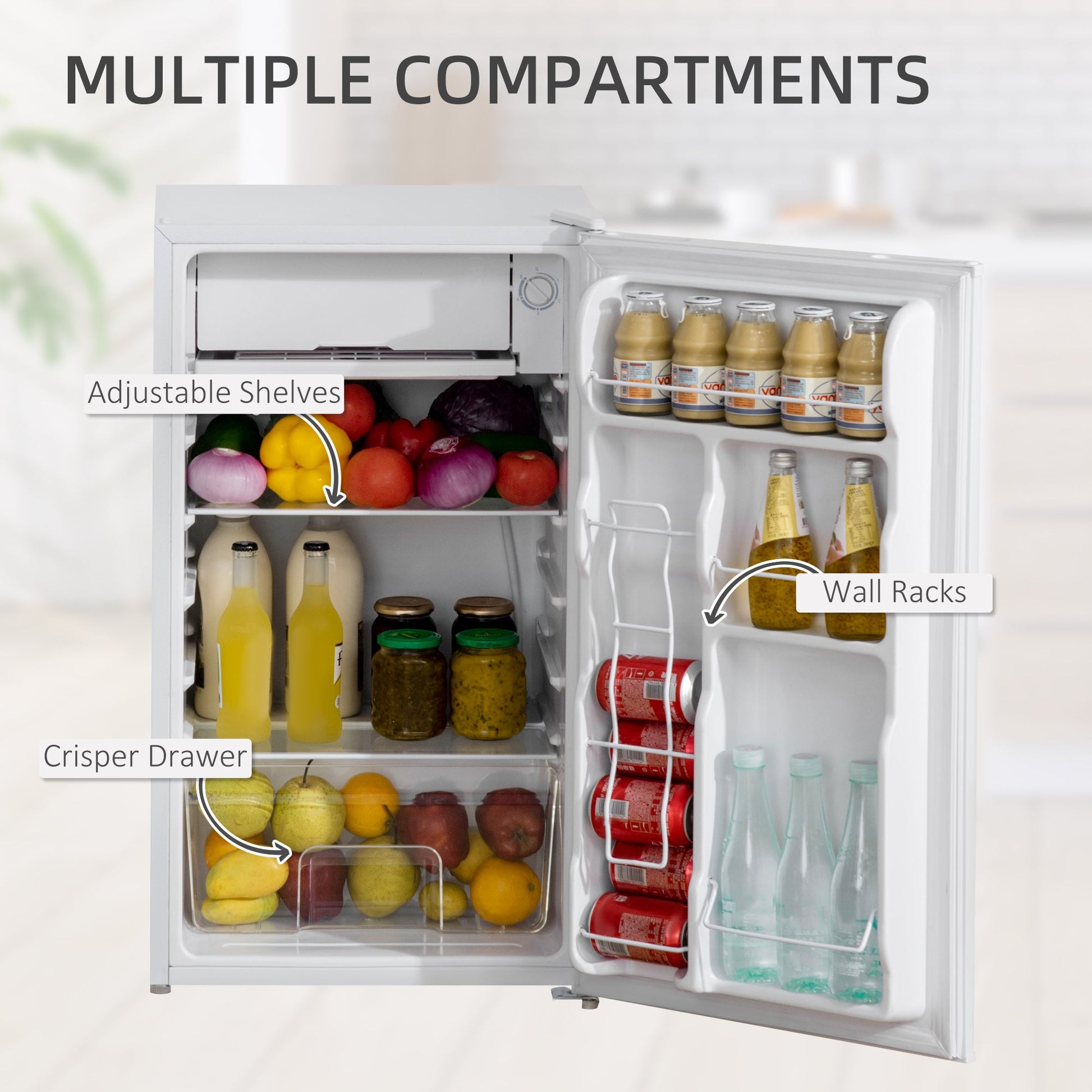 Compact Mini Fridge with Freezer – Energy Efficient Small Refrigerator for Apartment & Dorm - 1st Choice Furniture Direct