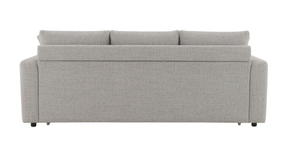 Connie Beige Boucle Sleeper Sectional Sofa w/ 2 Toss Pillows - 1st Choice Furniture Direct
