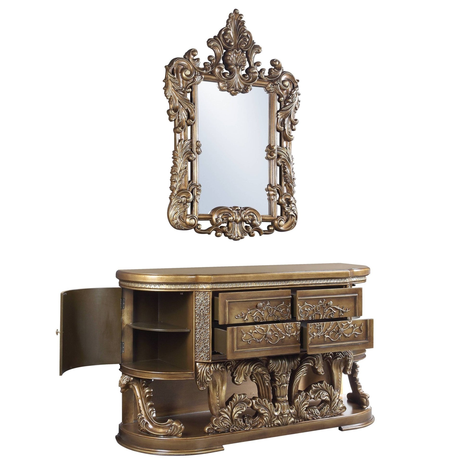 Constantine Brown & Gold Finish Mirror (Mirror Only) - 1st Choice Furniture Direct