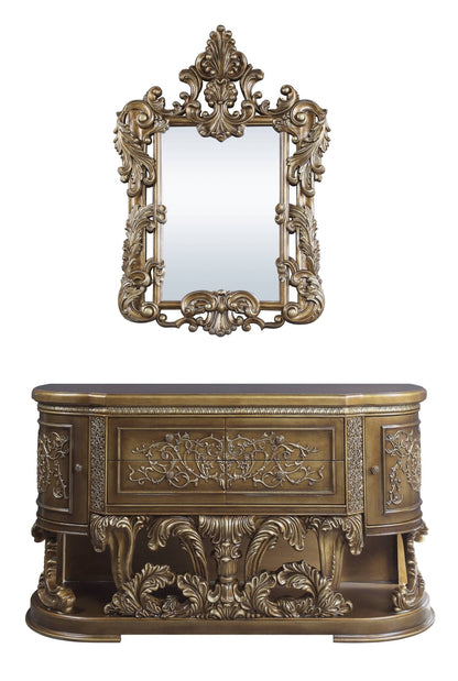 Constantine Brown & Gold Finish Mirror (Mirror Only) - 1st Choice Furniture Direct