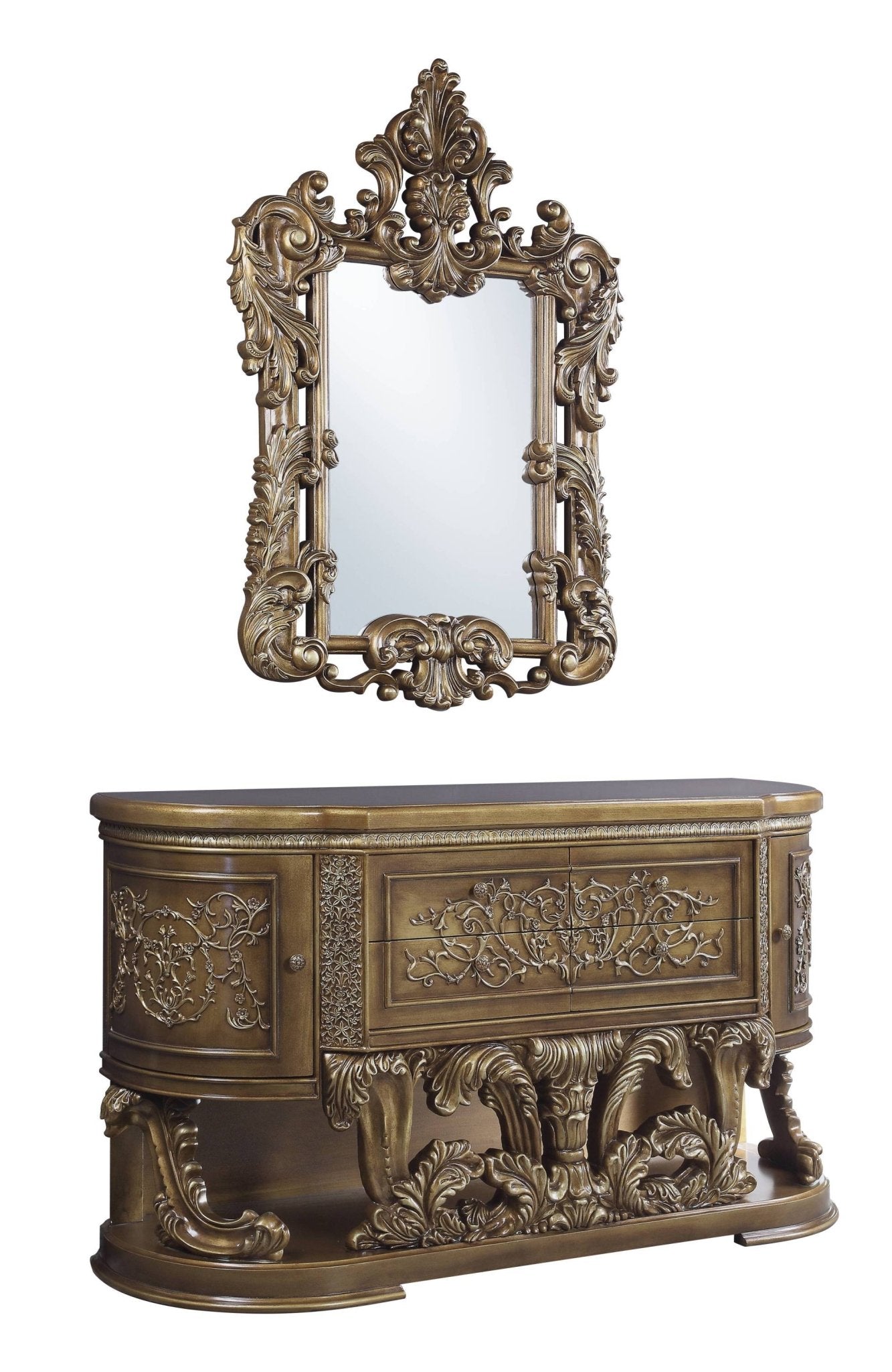 Constantine Brown & Gold Finish Mirror (Mirror Only) - 1st Choice Furniture Direct
