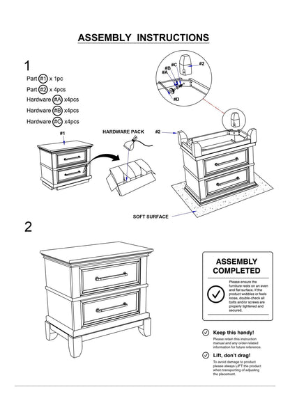 Contemporary 1pc Nightstand Gray Color Solid Wood Veneer Pewter Bar Pulls Crown Molding Details Bedroom Furniture - 1st Choice Furniture Direct