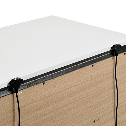 Contemporary 1pc Nightstand White Color High Gloss Finish w/ Metallic Accents Bedside Table w USB Port Bedroom Furniture - 1st Choice Furniture Direct