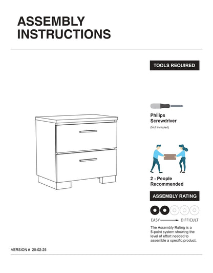 Contemporary 1pc Nightstand White Color High Gloss Lacquer Coating Chrome Handles and Feet Bedside Table w USB Charger Bedroom Furniture - 1st Choice Furniture Direct