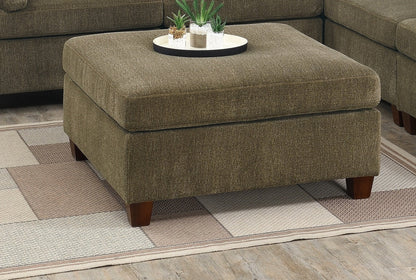 Contemporary 1pc OTTOMAN Tan Color Chenille Fabric Modular Corner wedge Sofa Living Room Furniture - 1st Choice Furniture Direct