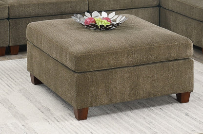 Contemporary 1pc OTTOMAN Tan Color Chenille Fabric Modular Corner wedge Sofa Living Room Furniture - 1st Choice Furniture Direct