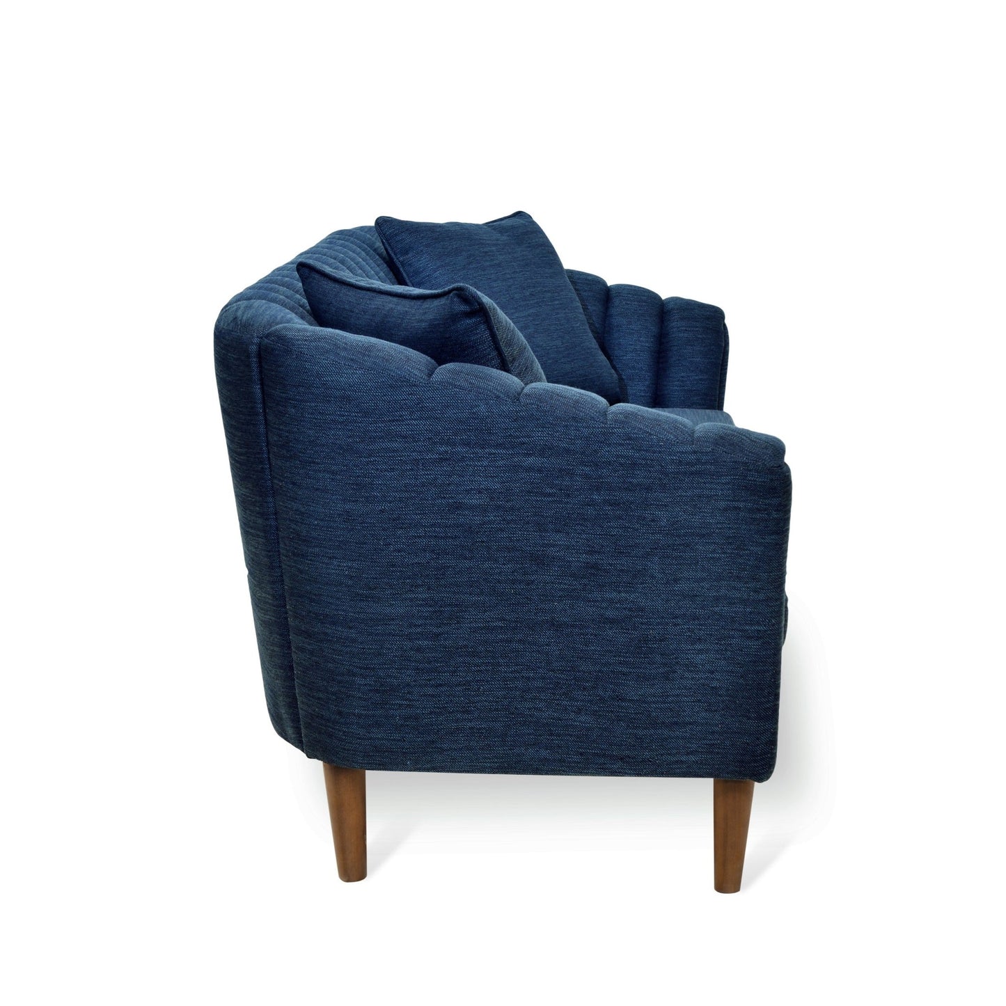 Contemporary 3 - Seater Sofa with Button - Tufted Design in Navy Blue Fabric - 1st Choice Furniture Direct