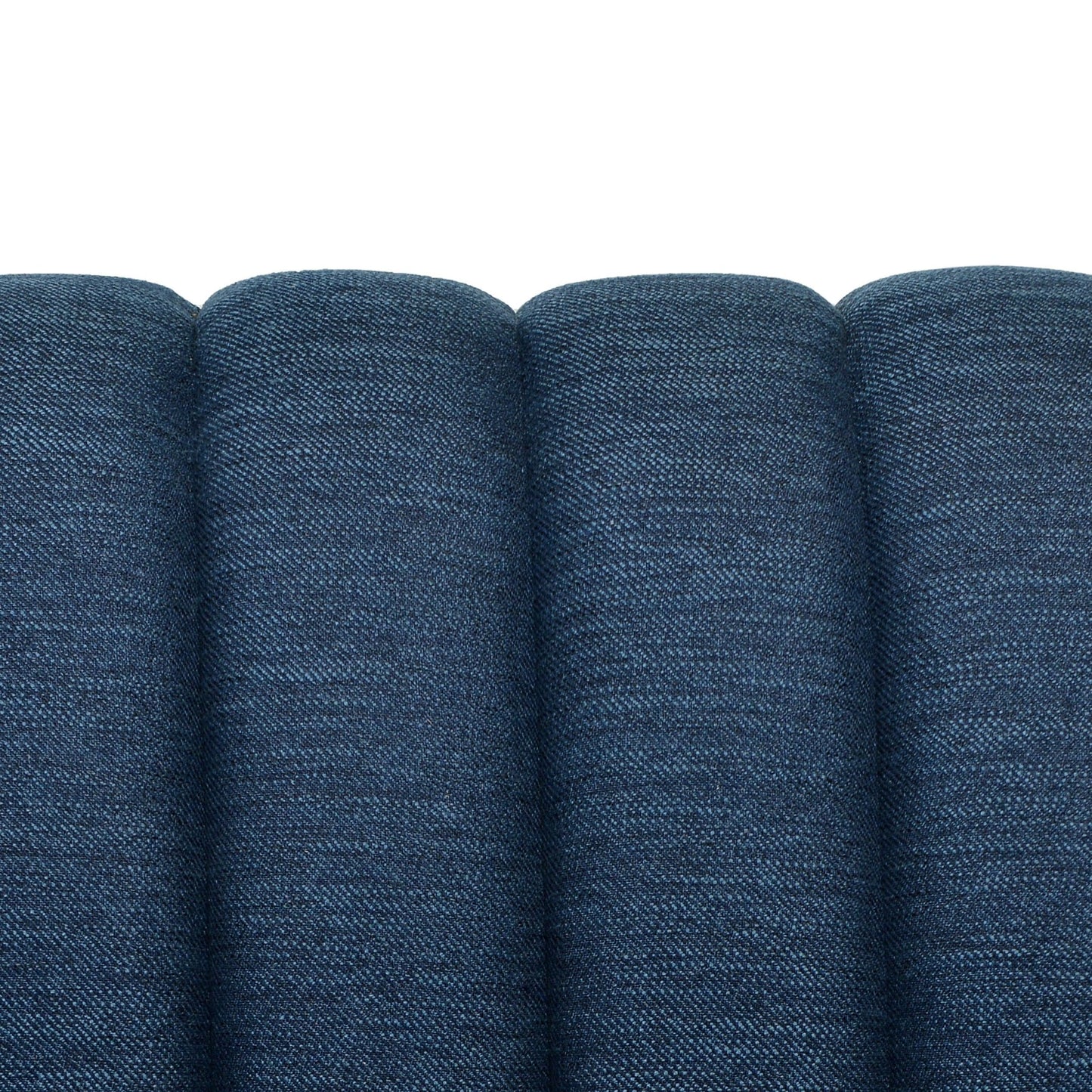 Contemporary 3 - Seater Sofa with Button - Tufted Design in Navy Blue Fabric - 1st Choice Furniture Direct