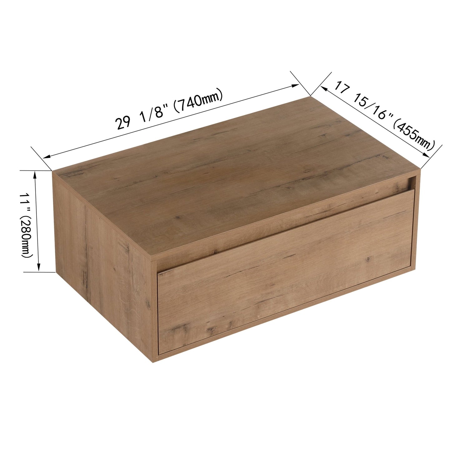 Contemporary 30' Bathroom Cabinet with Soft Close Drawer in Imitative Oak Finish - Excluding Sink - 1st Choice Furniture Direct