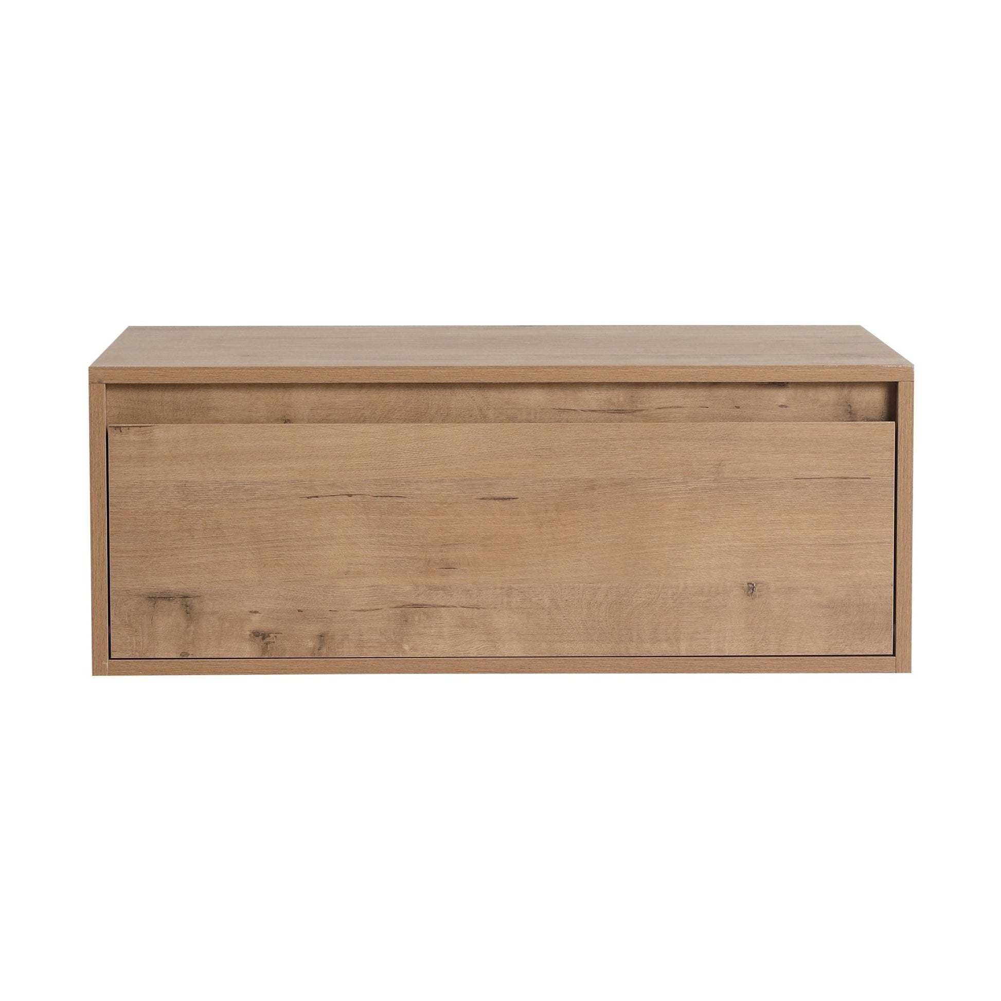 Contemporary 30' Bathroom Cabinet with Soft Close Drawer in Imitative Oak Finish - Excluding Sink - 1st Choice Furniture Direct