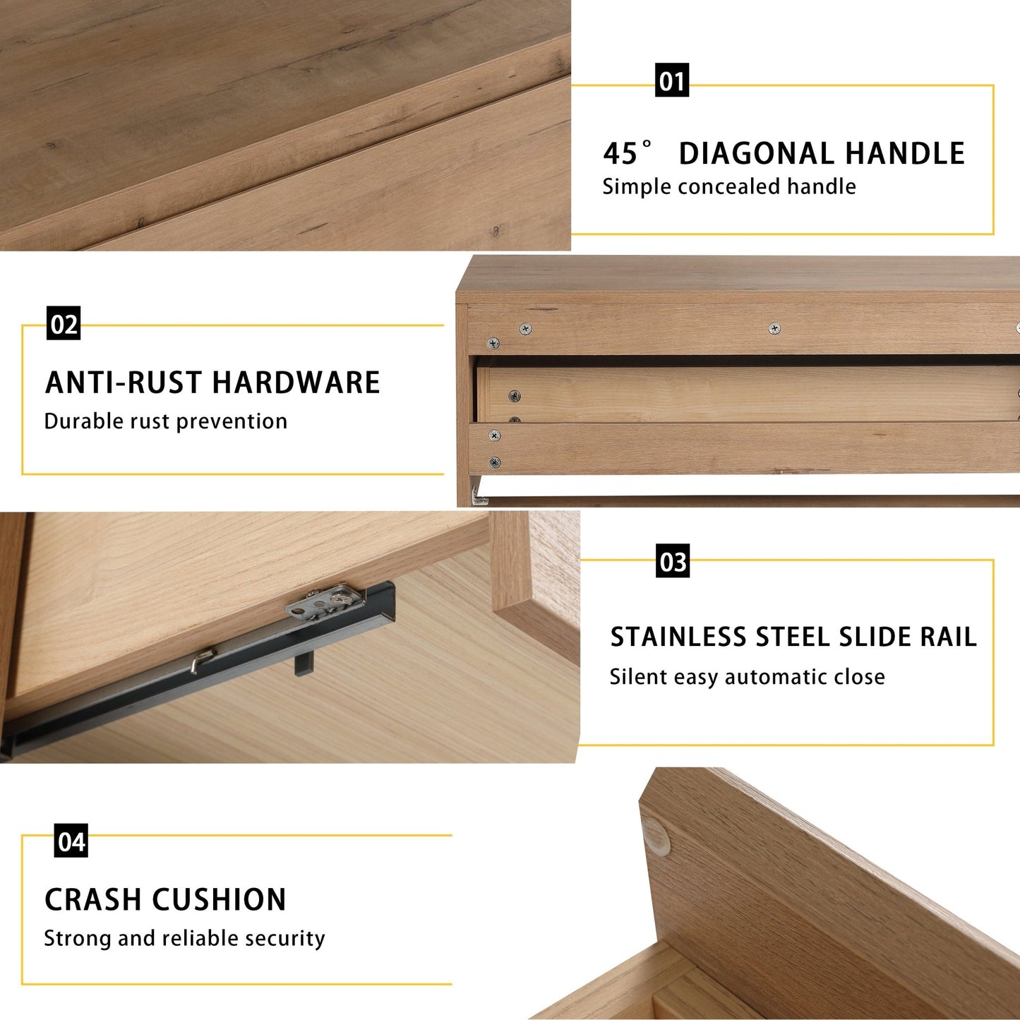 Contemporary 30' Bathroom Cabinet with Soft Close Drawer in Imitative Oak Finish - Excluding Sink - 1st Choice Furniture Direct