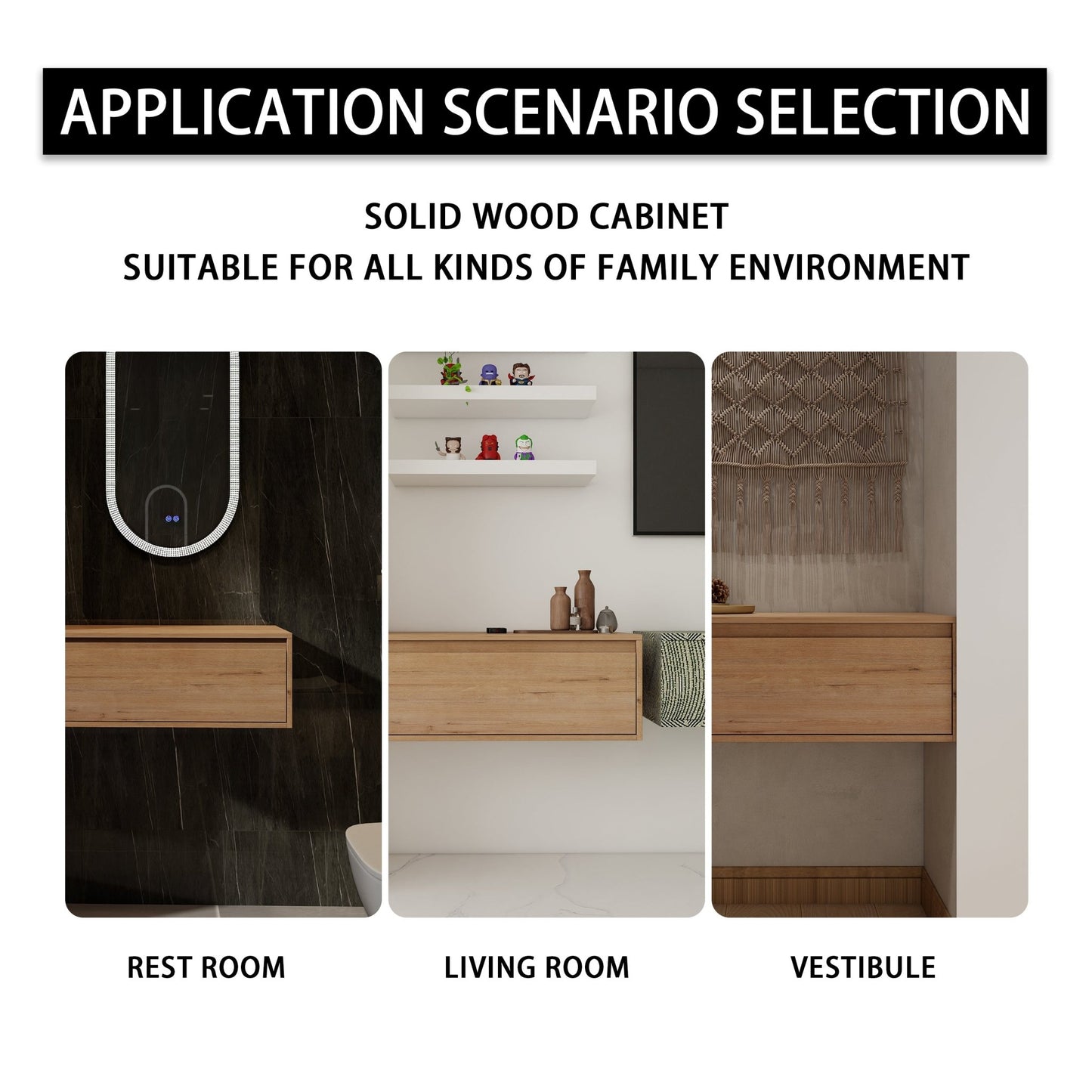 Contemporary 30' Bathroom Cabinet with Soft Close Drawer in Imitative Oak Finish - Excluding Sink - 1st Choice Furniture Direct