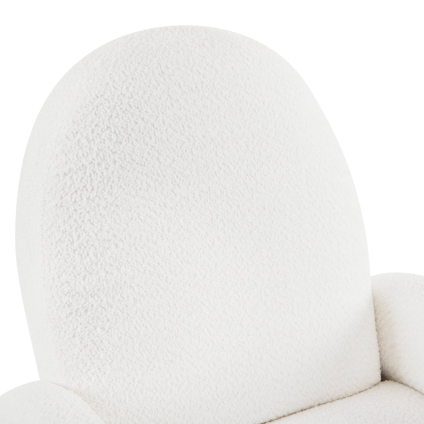 Contemporary 360 Swivel and Glider Recliner Chair in Beige Boucle with Solid Wood Base - 1st Choice Furniture Direct
