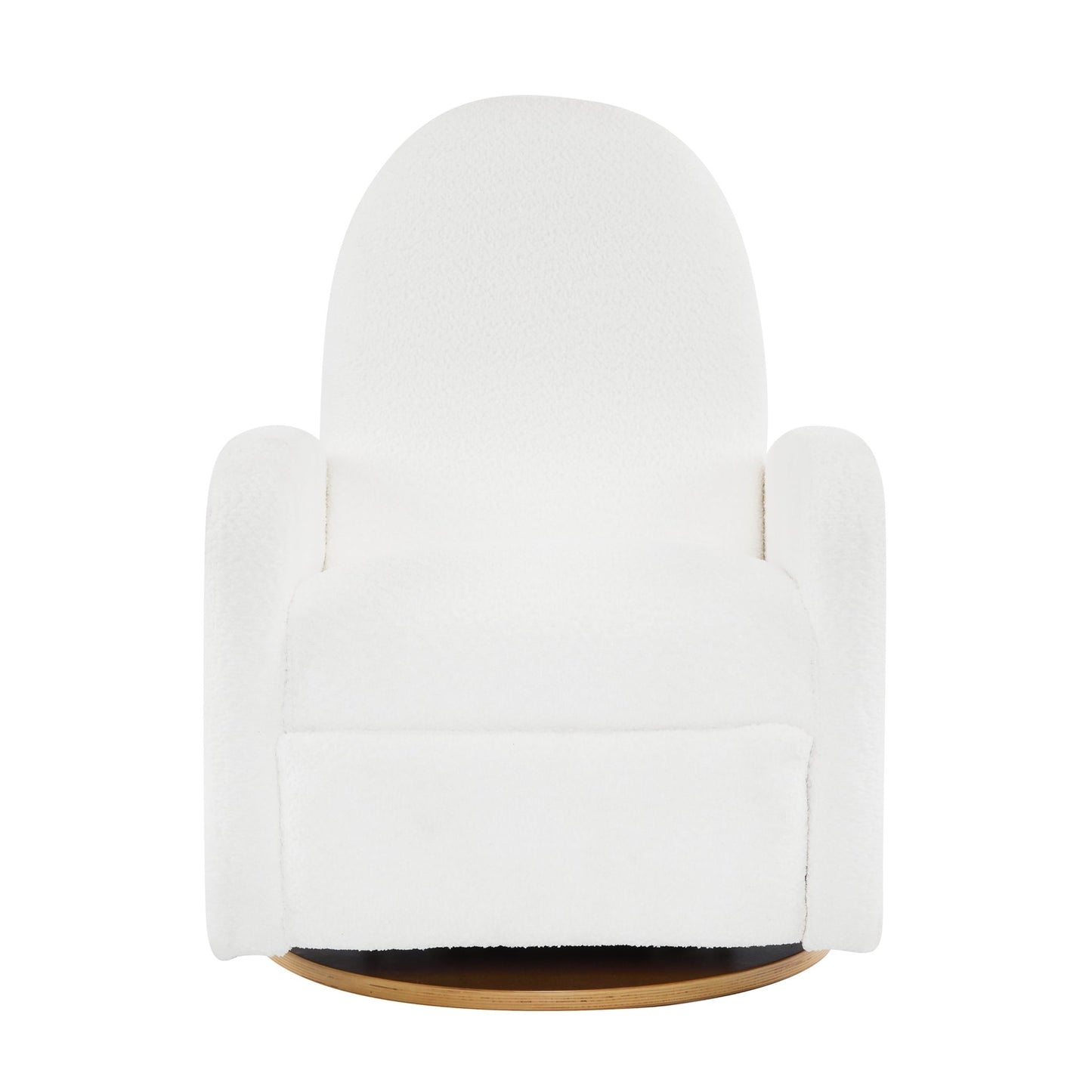 Contemporary 360 Swivel and Glider Recliner Chair in Beige Boucle with Solid Wood Base - 1st Choice Furniture Direct