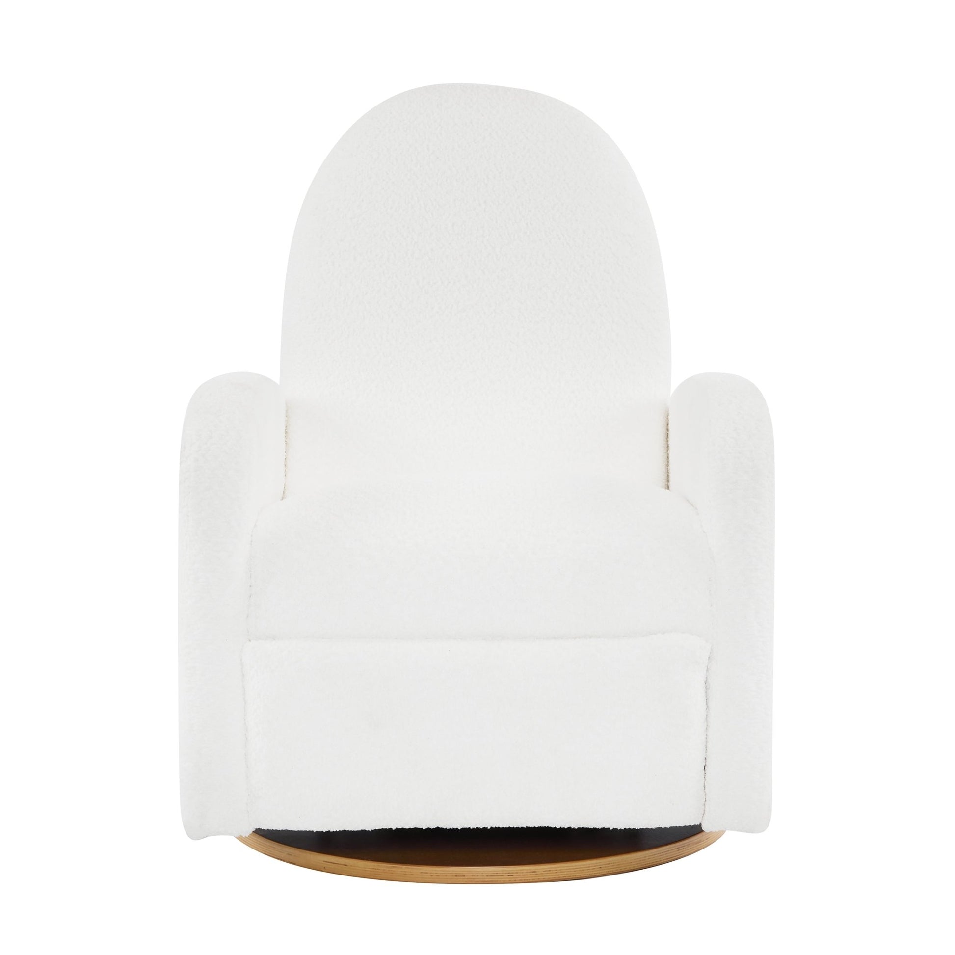 Contemporary 360 Swivel and Glider Recliner Chair in Beige Boucle with Solid Wood Base - 1st Choice Furniture Direct