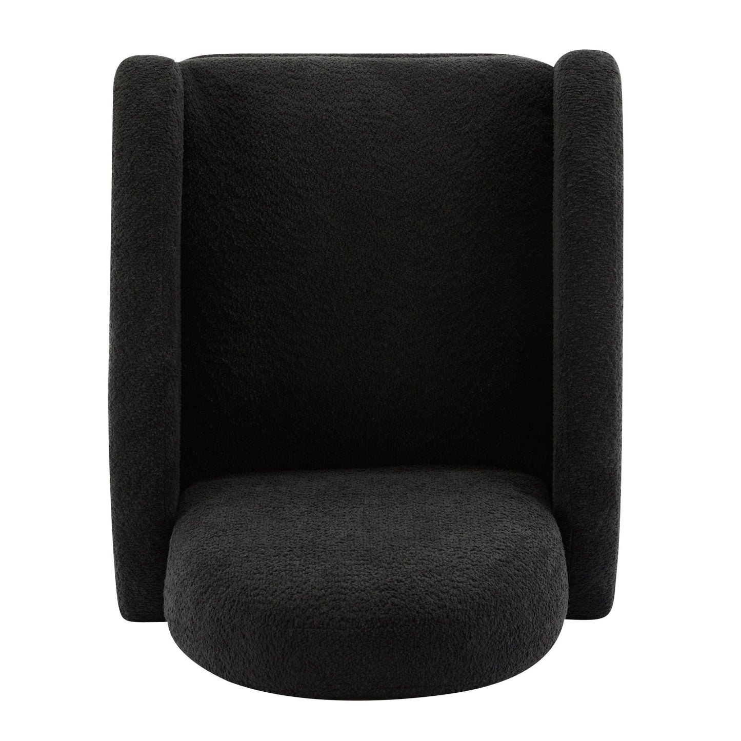 Contemporary 360 Swivel and Glider Recliner Chair in Black Boucle with Solid Wood Base - 1st Choice Furniture Direct