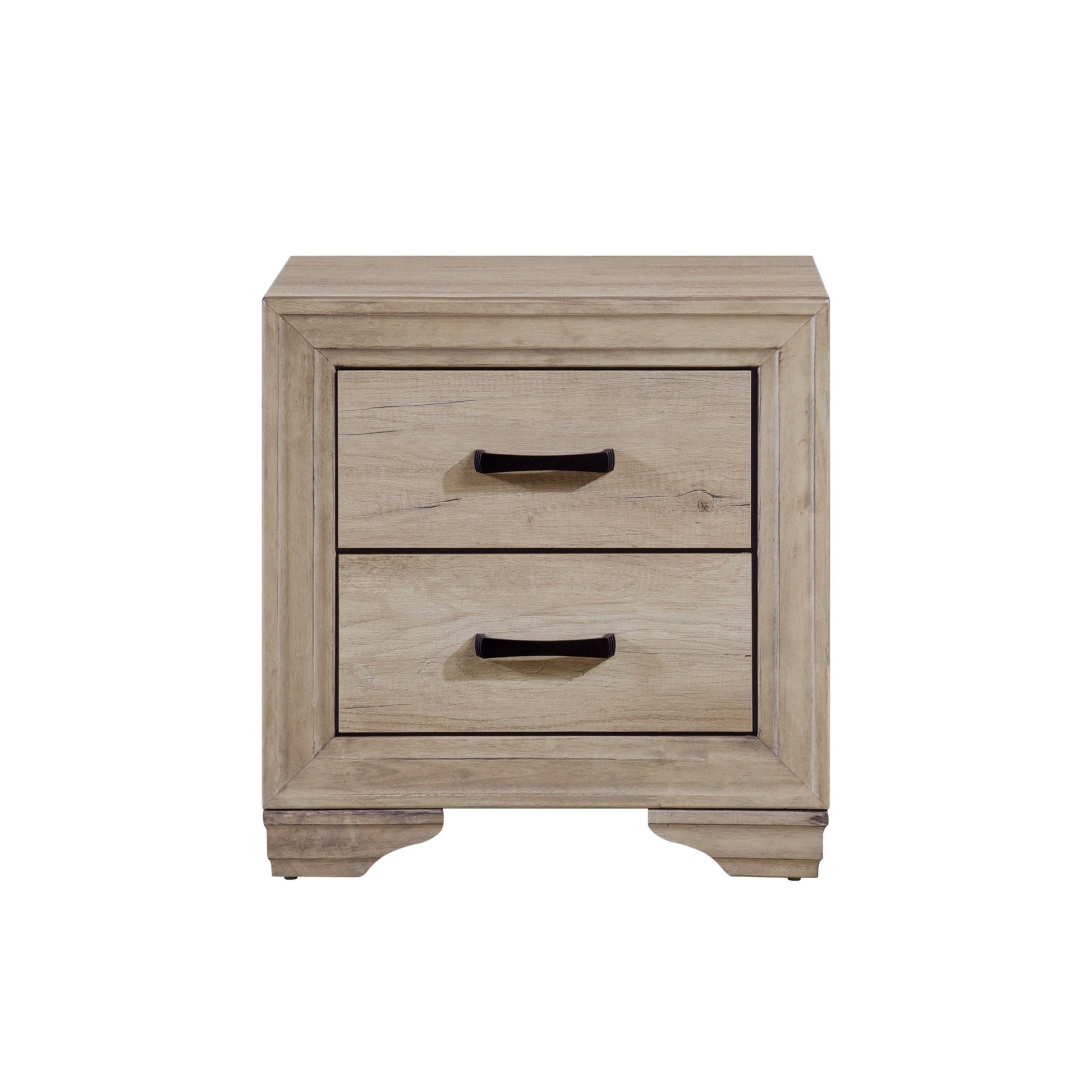 Contemporary Bedroom Furniture 1pc Nightstand of Drawers Natural Finish Melamine Laminate Bed Side Table - 1st Choice Furniture Direct