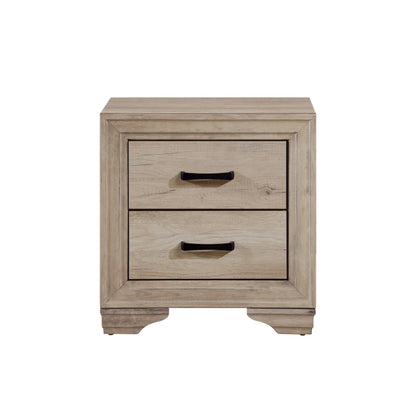 Contemporary Bedroom Furniture 1pc Nightstand of Drawers Natural Finish Melamine Laminate Bed Side Table - 1st Choice Furniture Direct