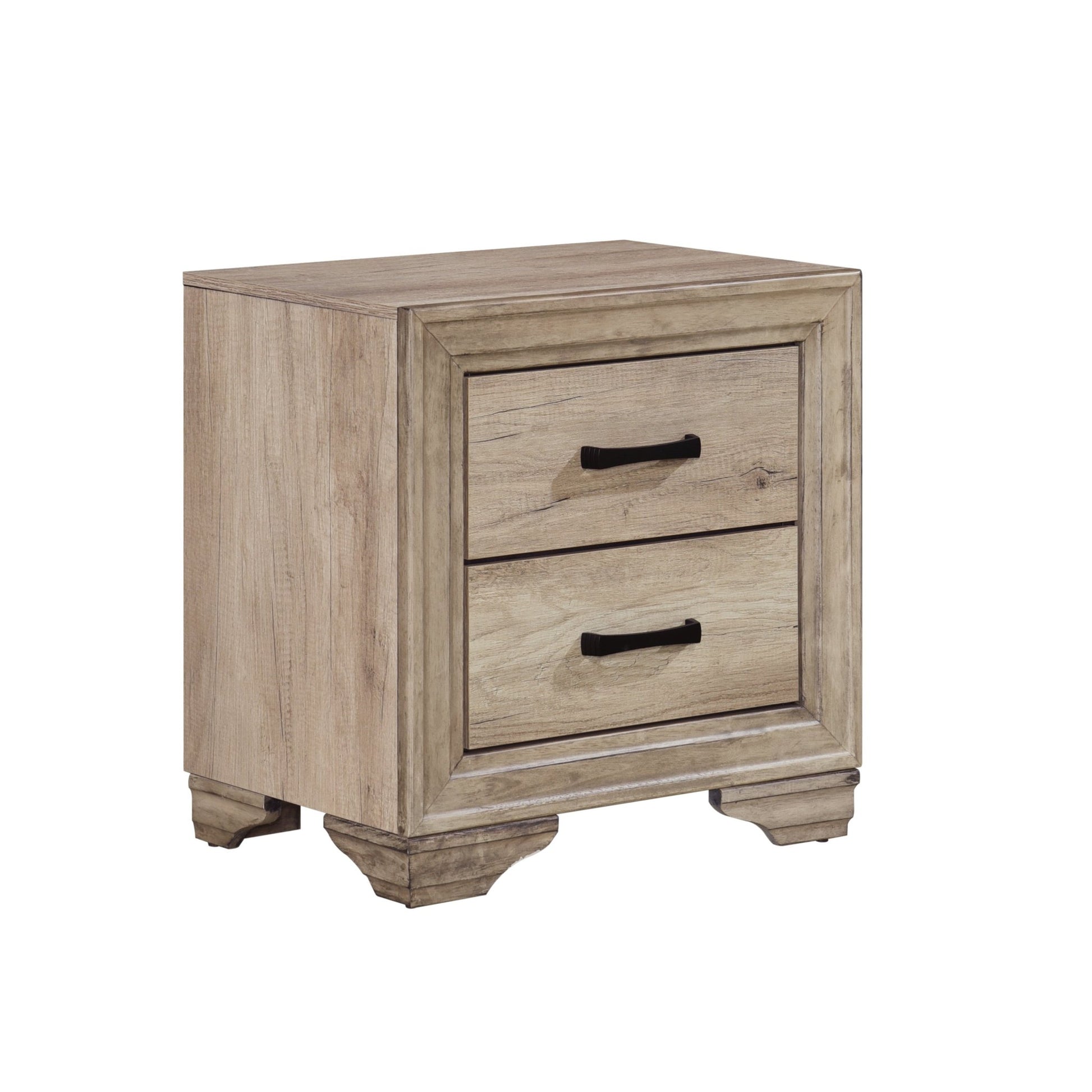 Contemporary Bedroom Furniture 1pc Nightstand of Drawers Natural Finish Melamine Laminate Bed Side Table - 1st Choice Furniture Direct