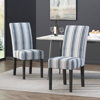 Contemporary Blue Upholstered Dining Chair Set of 2 - 1st Choice Furniture Direct