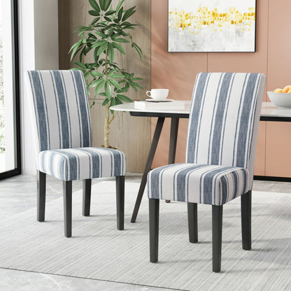 Contemporary Blue Upholstered Dining Chair Set of 2 - 1st Choice Furniture Direct