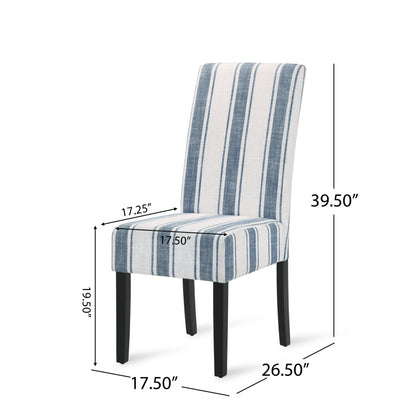 Contemporary Blue Upholstered Dining Chair Set of 2 - 1st Choice Furniture Direct