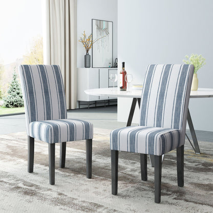 Contemporary Blue Upholstered Dining Chair Set of 2 - 1st Choice Furniture Direct