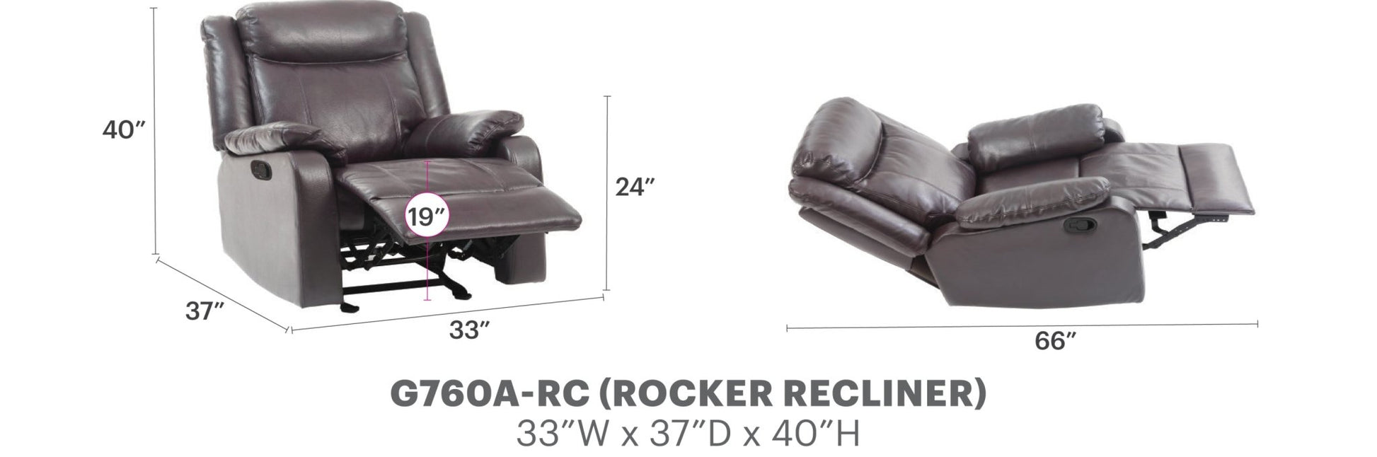 Contemporary Dark Brown Recliner Chair - 1st Choice Furniture Direct