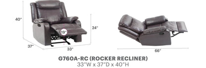 Contemporary Dark Brown Recliner Chair - 1st Choice Furniture Direct