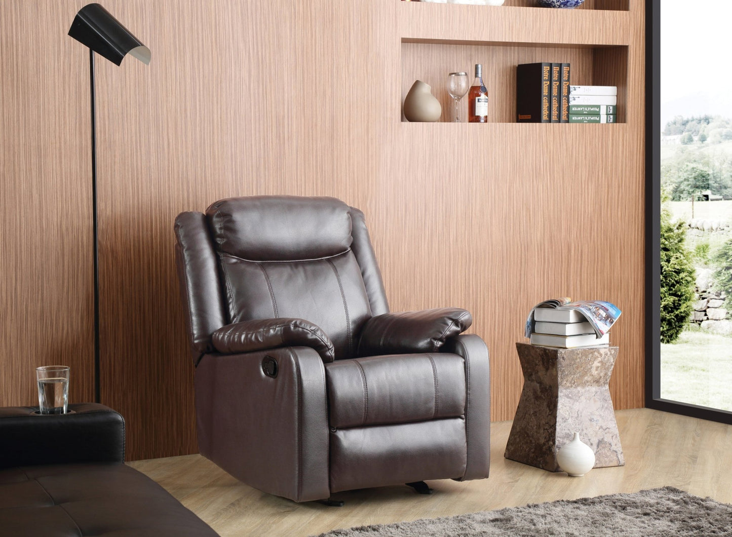 Contemporary Dark Brown Recliner Chair - 1st Choice Furniture Direct