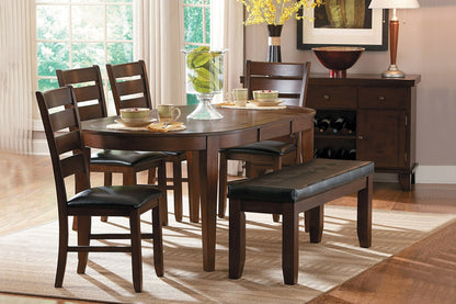 Contemporary Dining Bench with Faux Leather Seat – Dark Oak Wood Bench - 1st Choice Furniture Direct