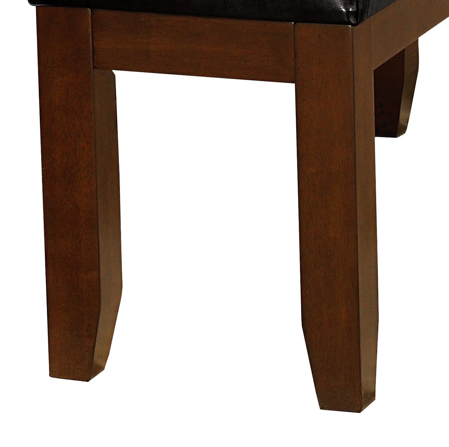 Contemporary Dining Bench with Faux Leather Seat – Dark Oak Wood Bench - 1st Choice Furniture Direct