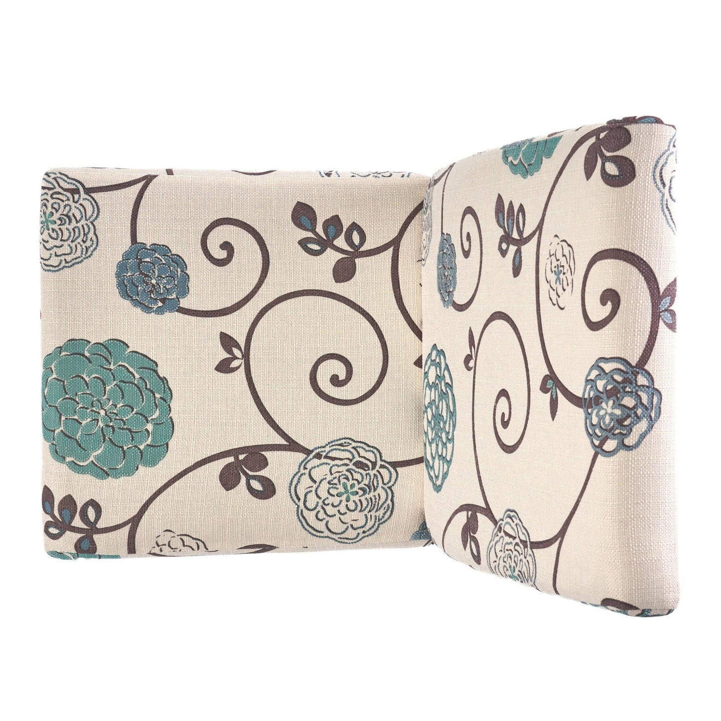 Contemporary Dining Chair Set with Rubberwood Legs in White and Blue Fabric - 1st Choice Furniture Direct