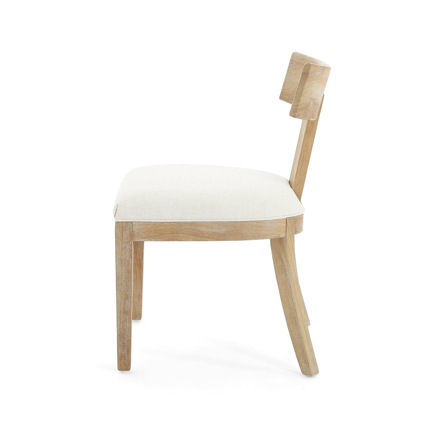 Contemporary Fabric Upholstered Side Dining Chairs Set of 2 with Curved Back in Beige - 1st Choice Furniture Direct
