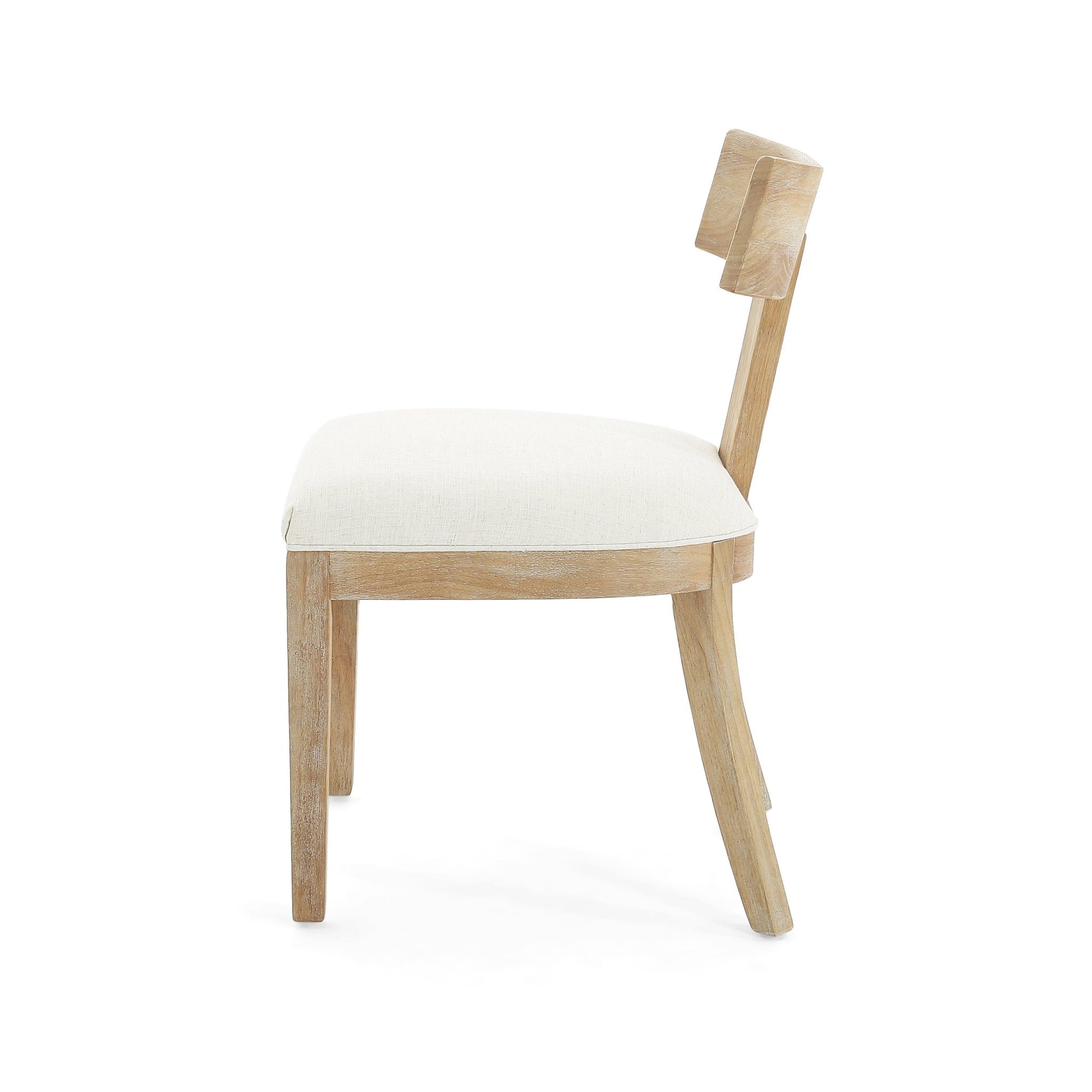 Contemporary Fabric Upholstered Side Dining Chairs Set of 2 with Curved Back in Beige - 1st Choice Furniture Direct