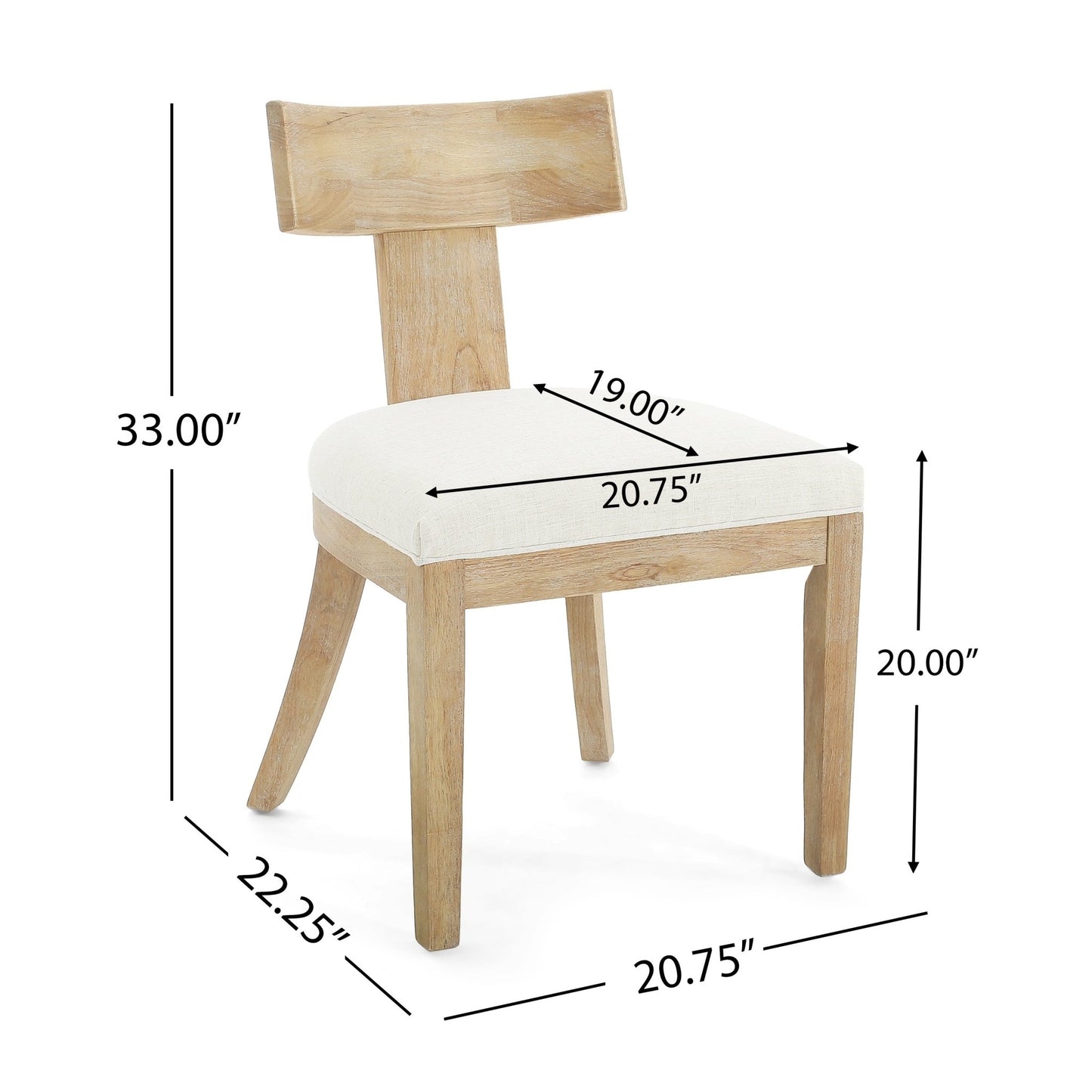 Contemporary Fabric Upholstered Side Dining Chairs Set of 2 with Curved Back in Beige - 1st Choice Furniture Direct