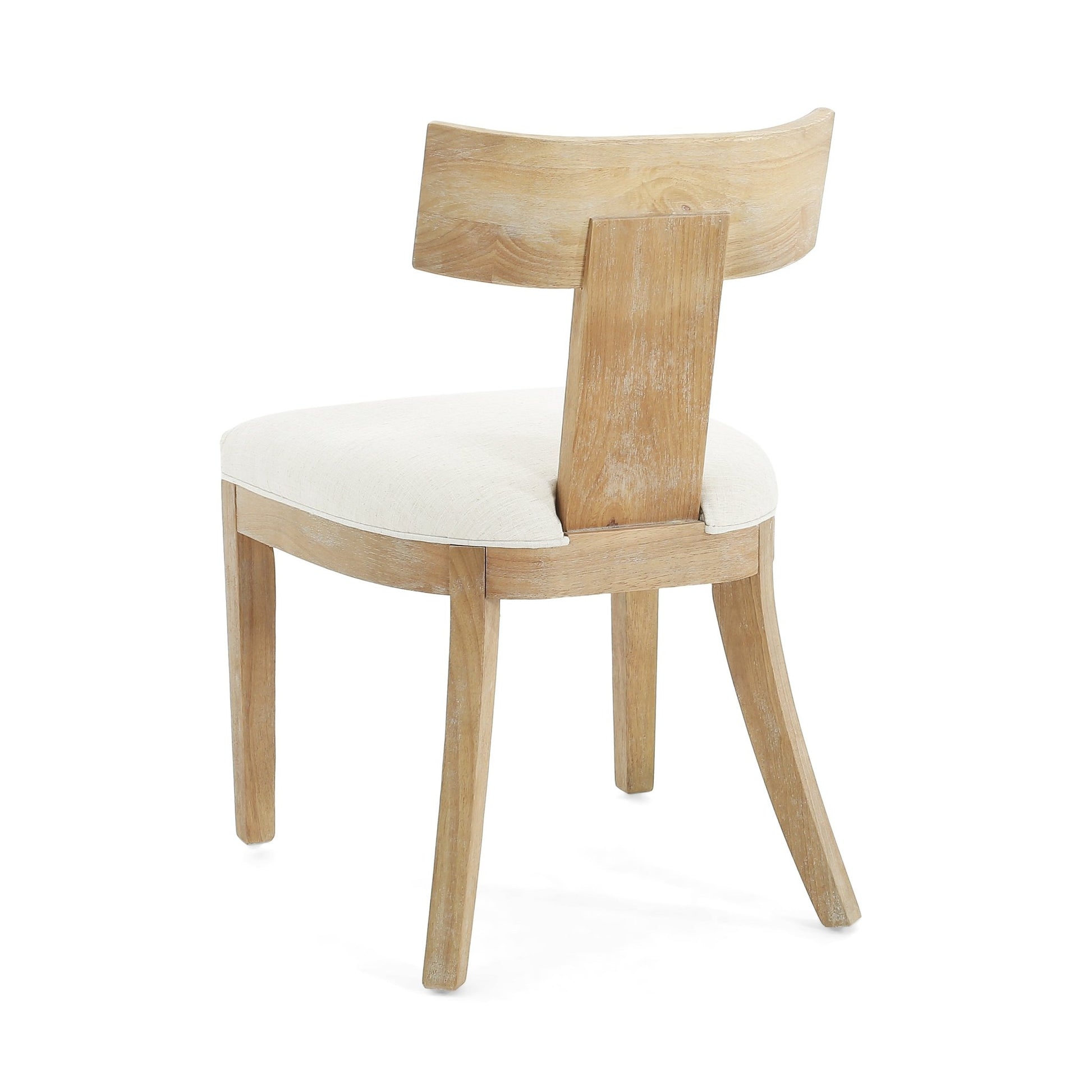 Contemporary Fabric Upholstered Side Dining Chairs Set of 2 with Curved Back in Beige - 1st Choice Furniture Direct