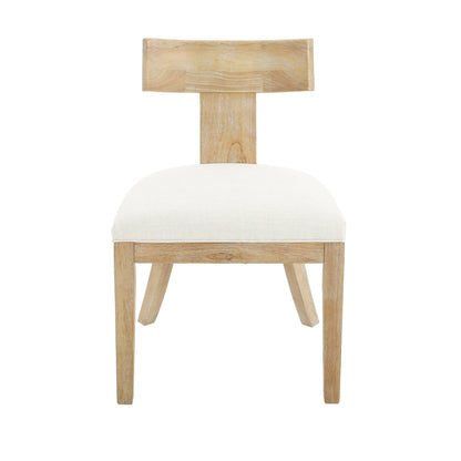 Contemporary Fabric Upholstered Side Dining Chairs Set of 2 with Curved Back in Beige - 1st Choice Furniture Direct