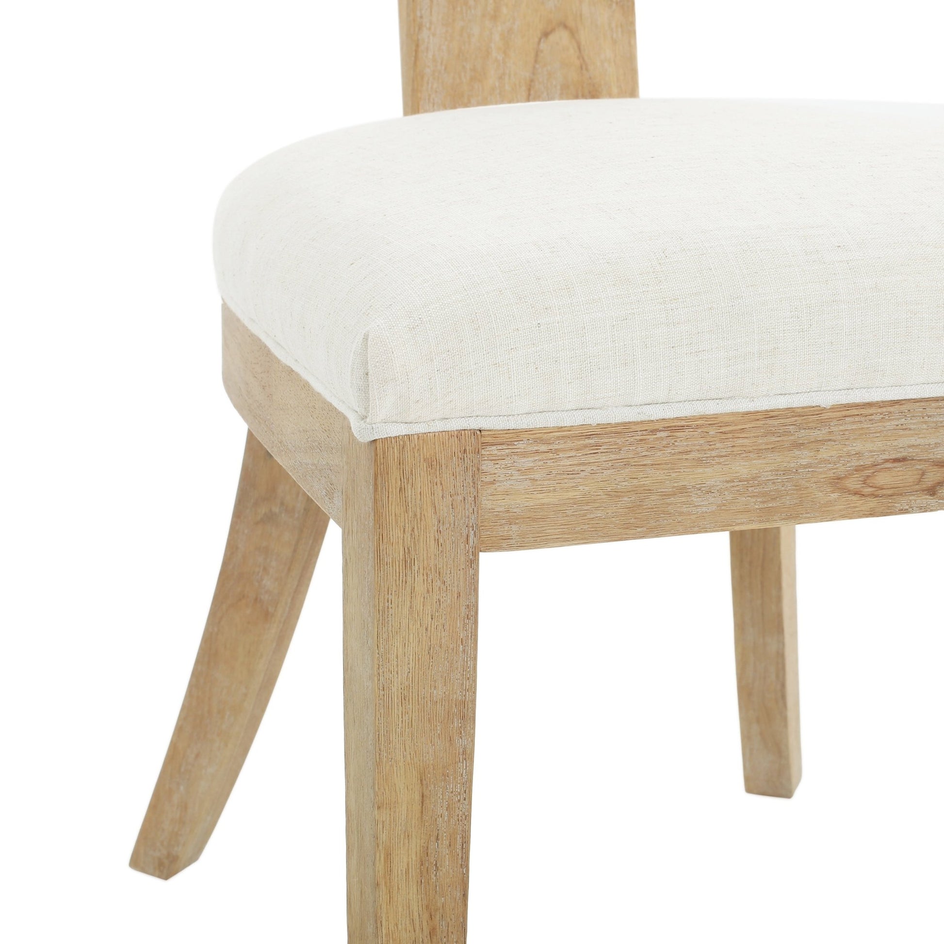 Contemporary Fabric Upholstered Side Dining Chairs Set of 2 with Curved Back in Beige - 1st Choice Furniture Direct