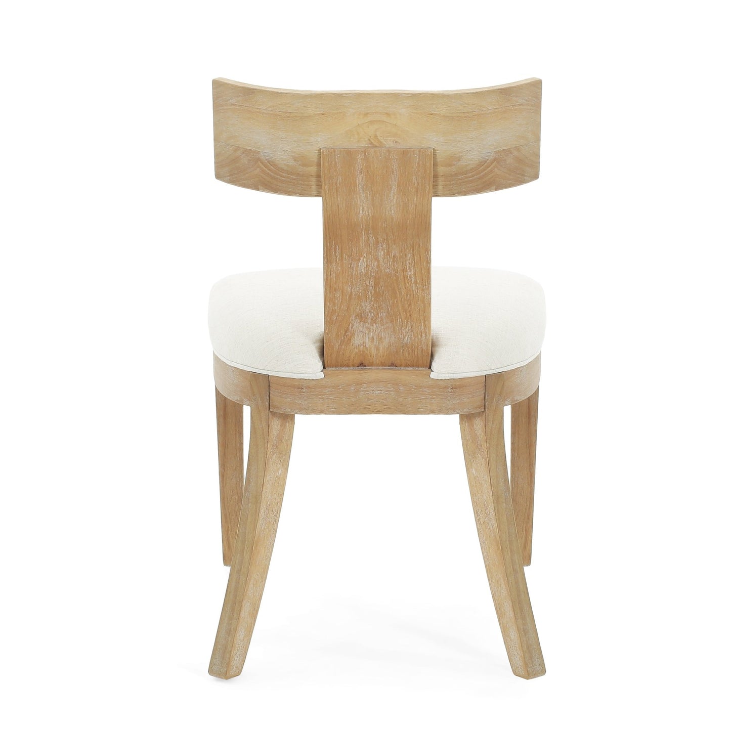 Contemporary Fabric Upholstered Side Dining Chairs Set of 2 with Curved Back in Beige - 1st Choice Furniture Direct