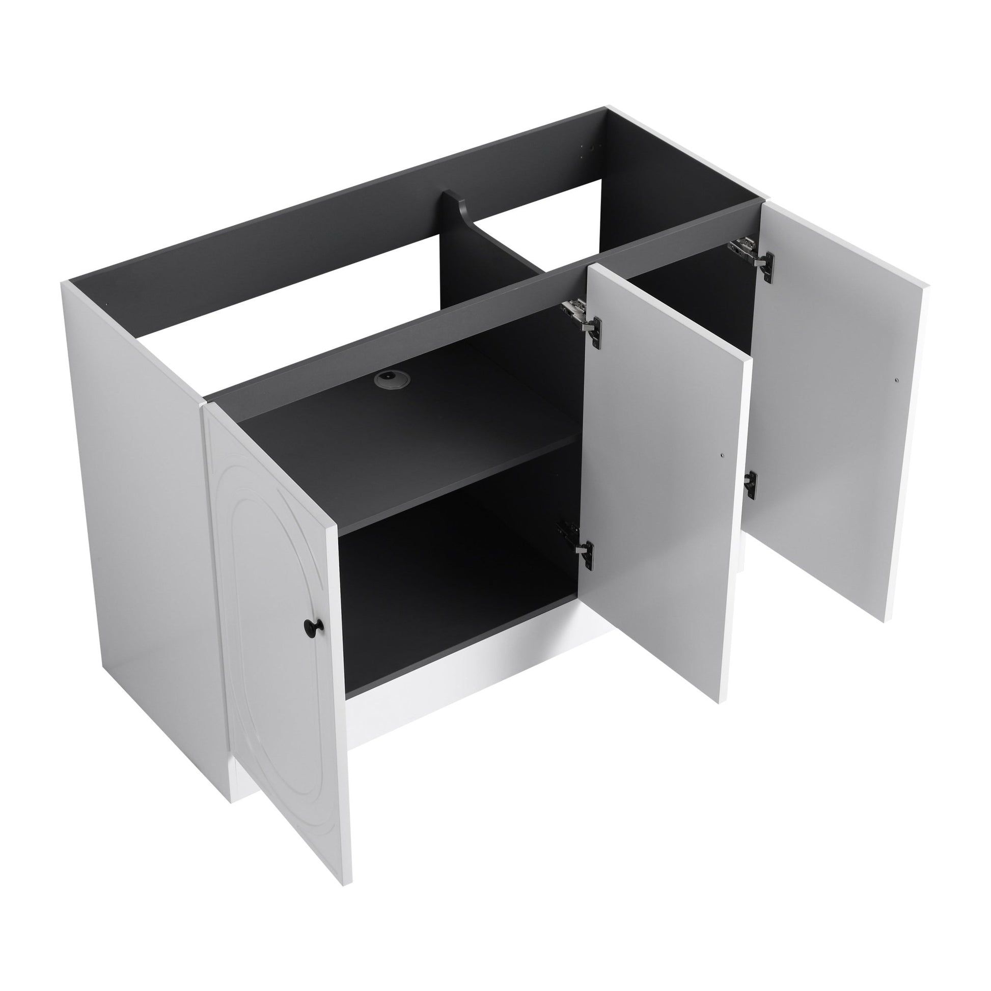 Contemporary Freestanding Bathroom Vanity with White Resin Sink & Soft - Close Cabinet Doors, Plywood, 48' - 1st Choice Furniture Direct