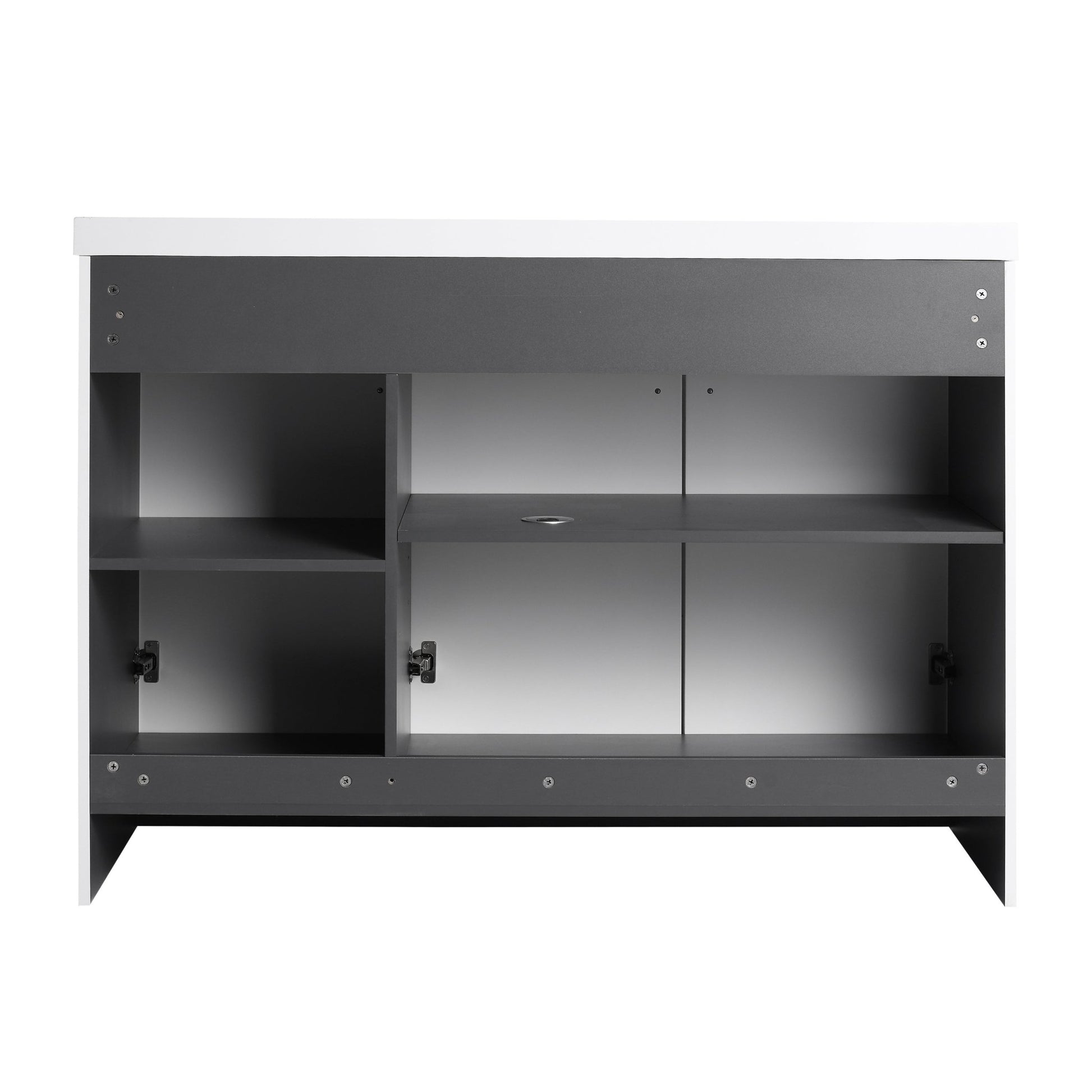 Contemporary Freestanding Bathroom Vanity with White Resin Sink & Soft - Close Cabinet Doors, Plywood, 48' - 1st Choice Furniture Direct