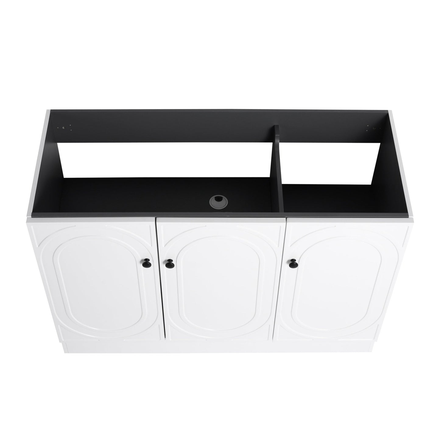 Contemporary Freestanding Bathroom Vanity with White Resin Sink & Soft - Close Cabinet Doors, Plywood, 48' - 1st Choice Furniture Direct
