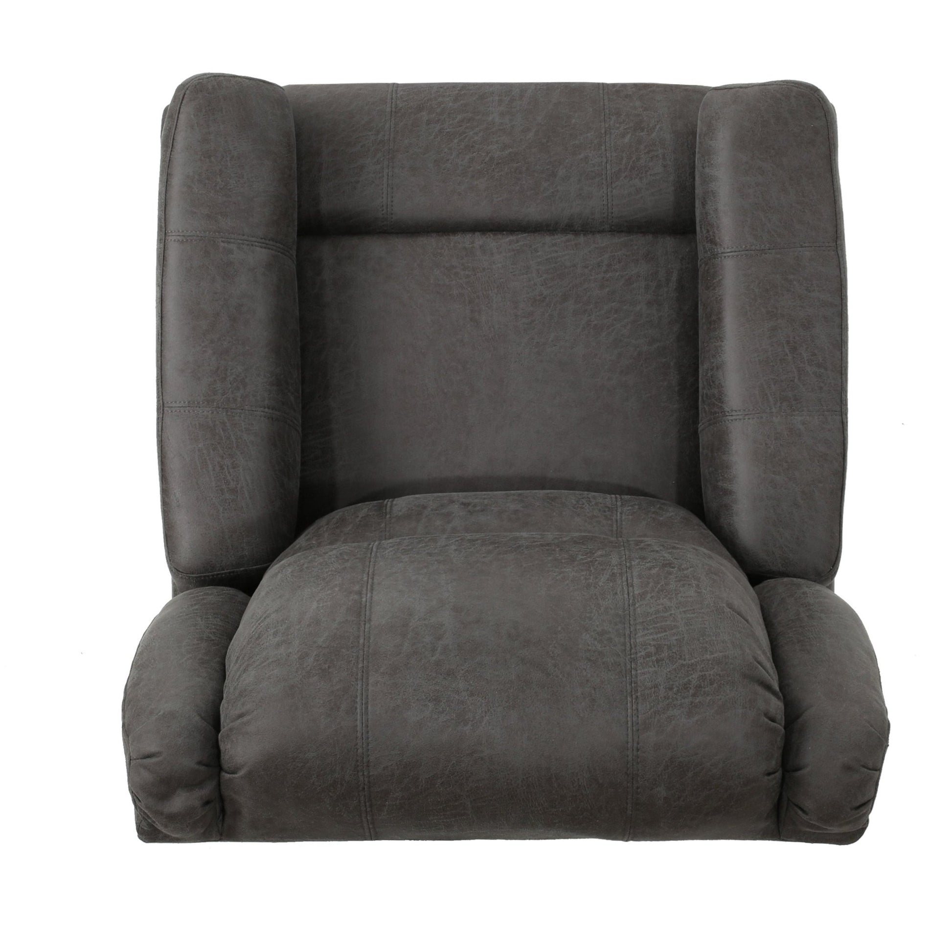 Contemporary Glider Recliner Chair with Swivel Function in Slate Microfiber - 1st Choice Furniture Direct