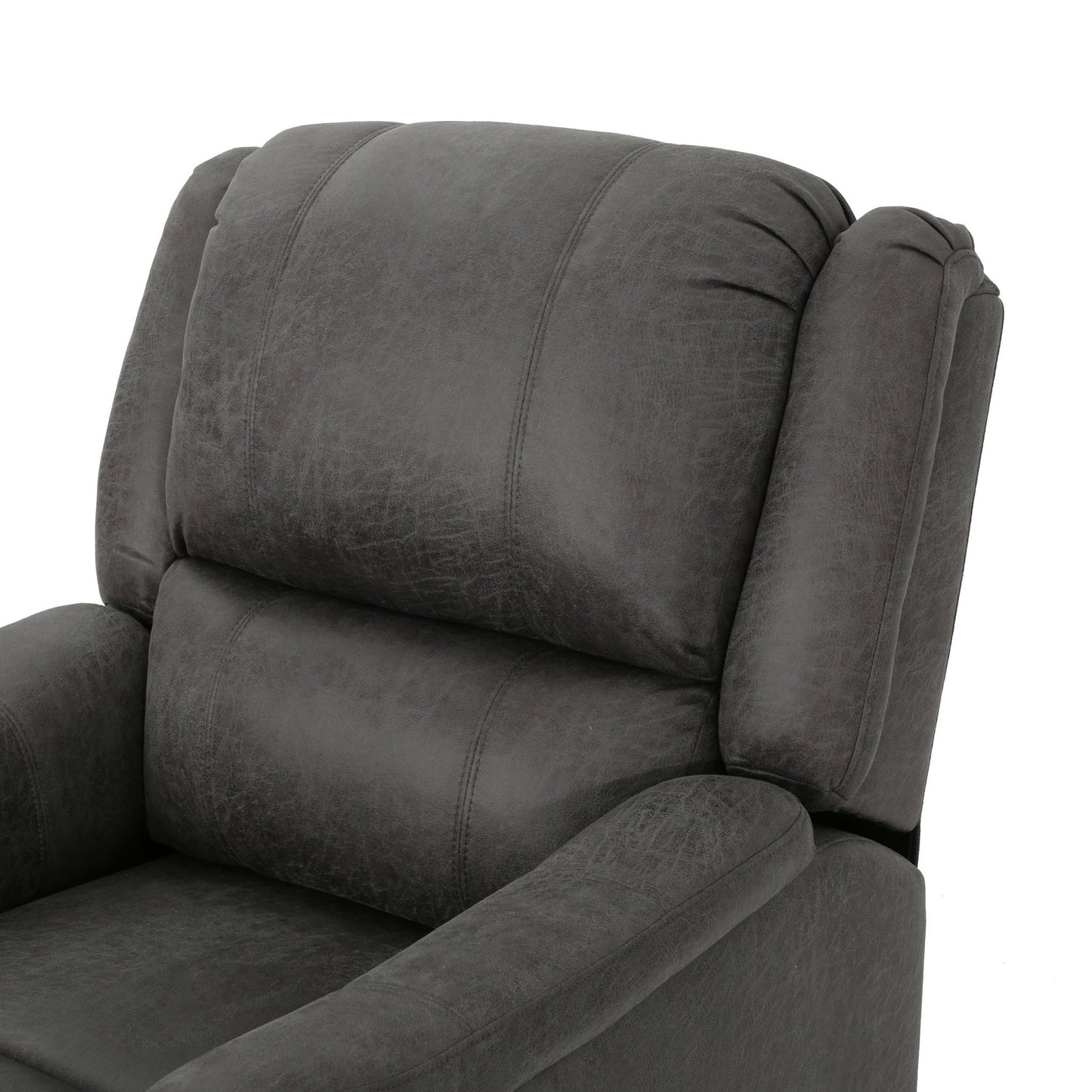 Contemporary Glider Recliner Chair with Swivel Function in Slate Microfiber - 1st Choice Furniture Direct