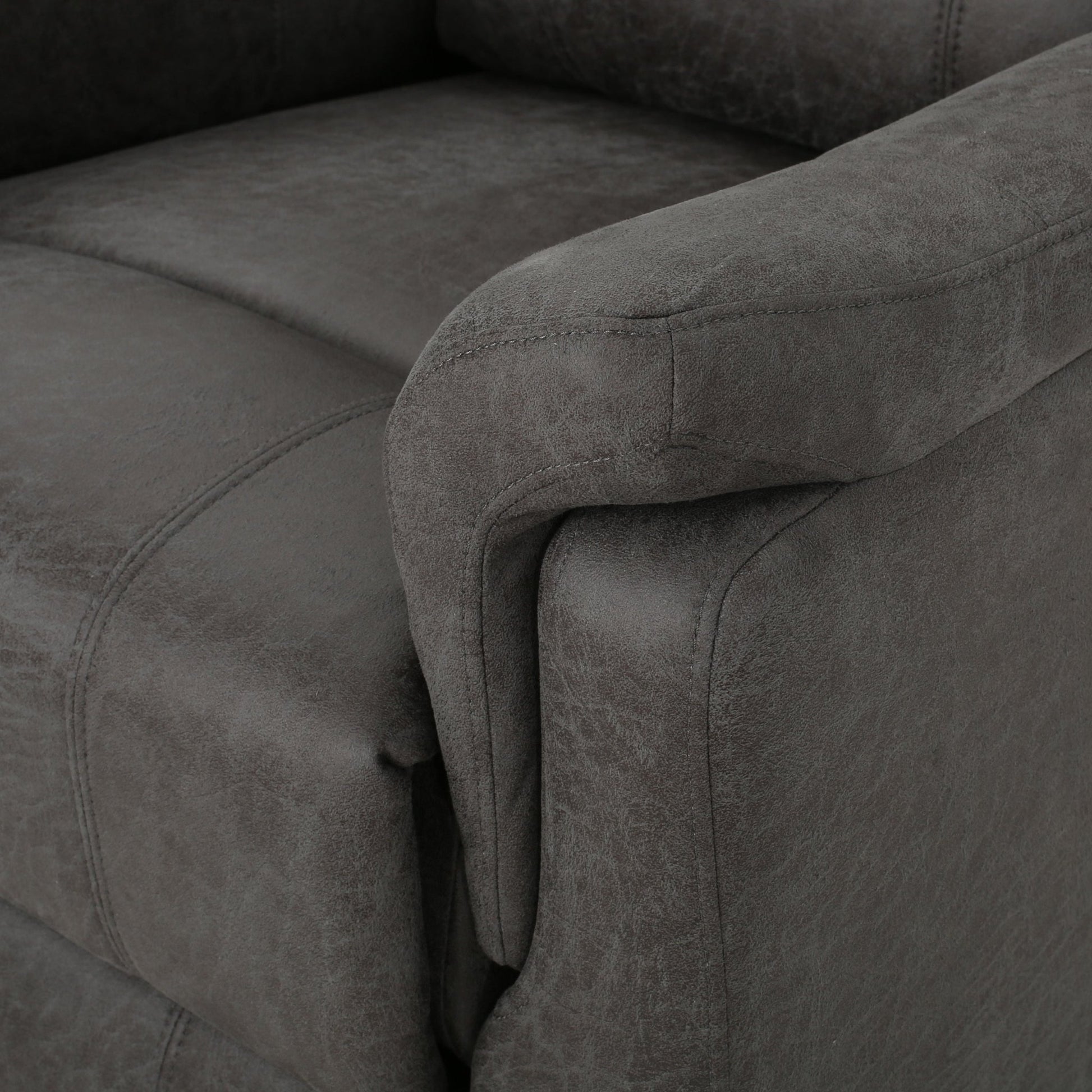 Contemporary Glider Recliner Chair with Swivel Function in Slate Microfiber - 1st Choice Furniture Direct
