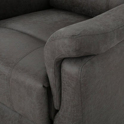 Contemporary Glider Recliner Chair with Swivel Function in Slate Microfiber - 1st Choice Furniture Direct